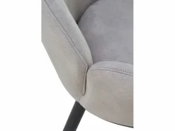 Pack 2 sillones tapizados en claro patas metálicas negras Gris
