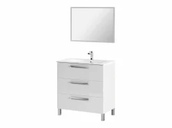 Clearance Pack baño brillo: mueble + espejo + lavabo cerámico + col. auxiliar Conjunto De Baño