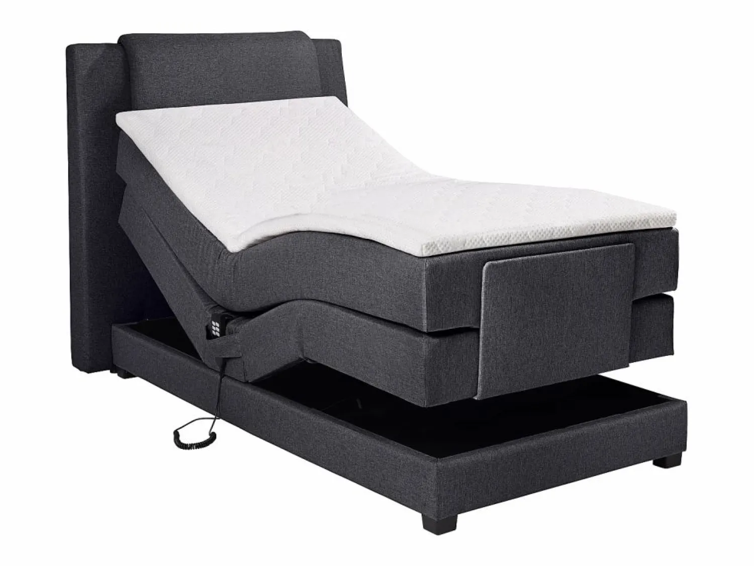 New Pack boxspring relajación CASTEL de - Tela antracita Cama Continental Boxspring|Cama Articulada