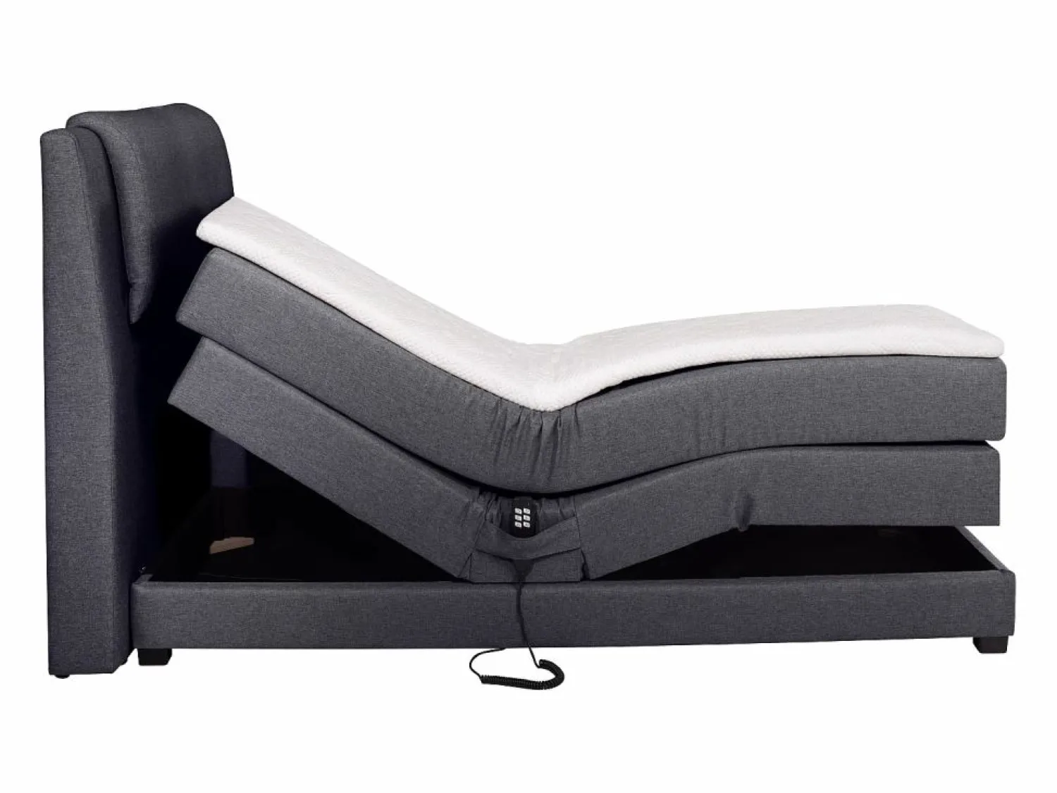 New Pack boxspring relajación CASTEL de - Tela antracita Cama Continental Boxspring|Cama Articulada