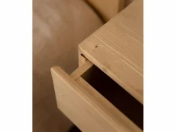 Hot Pack Cabecero de cama y mesitas de madera maciza tono roble medio 160cm - FLANDES + INGRID - Cabecero Y Puente De Cama