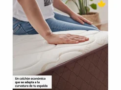 Outlet Pack Colchón + Almohada Viscoelastica + Somier Descansin | 105x180 | Ideal para Personas con Dolores de Espalda | Efecto nube | Silencioso Blanco