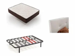 Outlet Pack Colchón + Cabecero Tapizado + Somier Descansin | 150x180 | | Ideal para Personas con Dolores de Espalda | Facil montaje | Silencioso Conjunto Colchón Y Somier