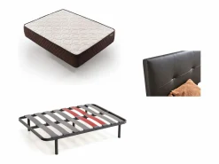 Best Pack Colchón + Cabecero Tapizado + Somier Descansin | 90x180 | | Ideal para Personas con Dolores de Espalda | Facil montaje | Silencioso Conjunto Colchón Y Somier