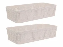 Clearance Pack de 2 cestas organizativas 6x13x25 cm Cesta