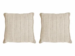 Online OZAIA Pack de 2 cojines de lana 100% hechos a mano - 60 x 60 cm - Marfil y gris - DIOULA Gris / Marfil