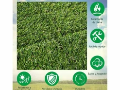 Clearance Outsunny Pack de 10 placas de césped artificial verde grosor 25mm Transparente