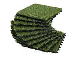 Clearance Outsunny Pack de 10 placas de césped artificial verde grosor 25mm Transparente