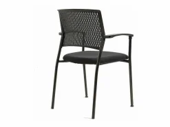 Pack de 4 sillas confidente acabado , 55 cm(ancho) 85 cm(altura) 55cm(fondo) Negro
