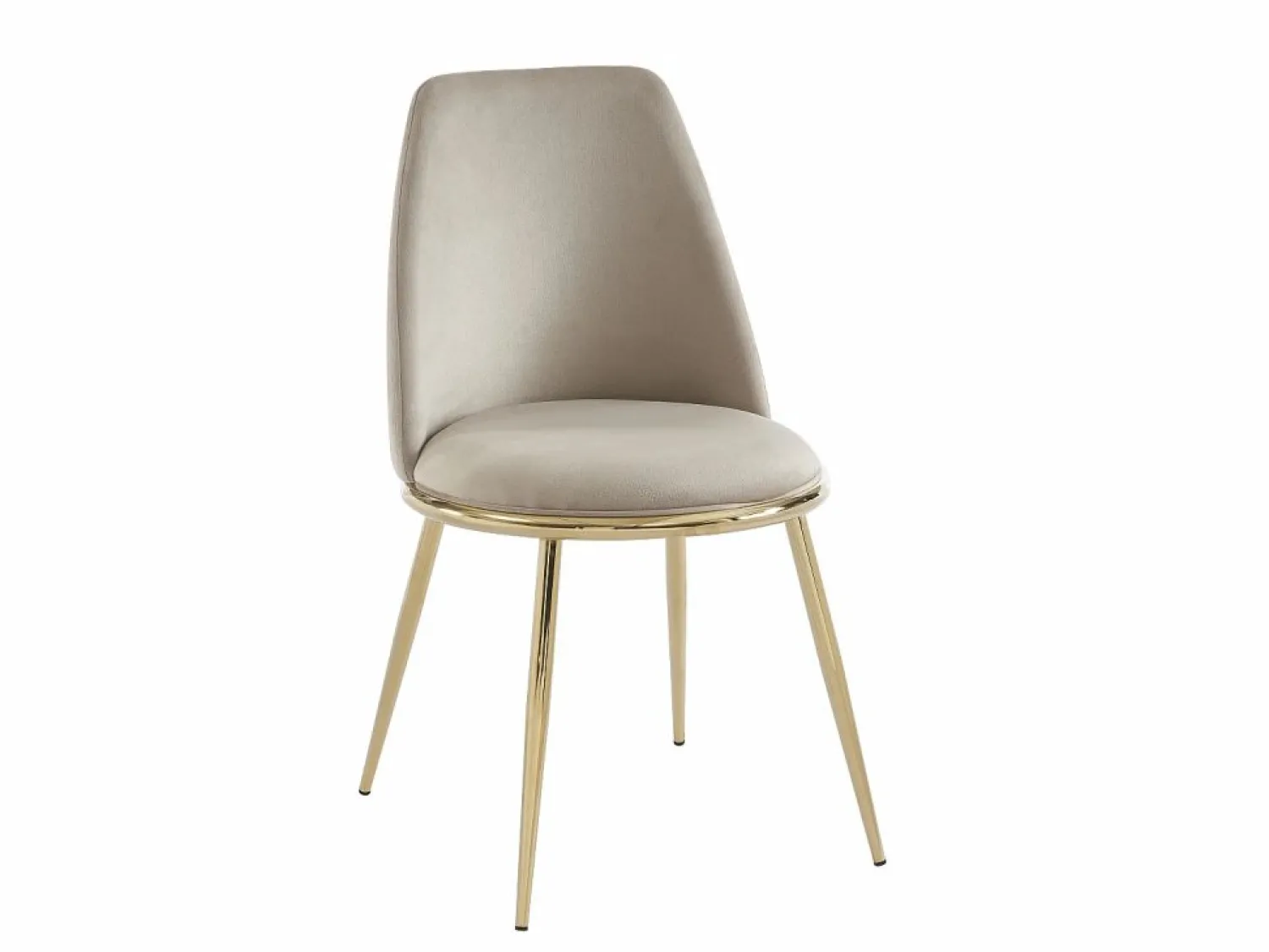 Vente-unique Pack de 6 sillas estilo art déco con carcasa de terciopelo y metal dorado - - NEBINA Beige