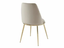 Vente-unique Pack de 6 sillas estilo art déco con carcasa de terciopelo y metal dorado - - NEBINA Beige