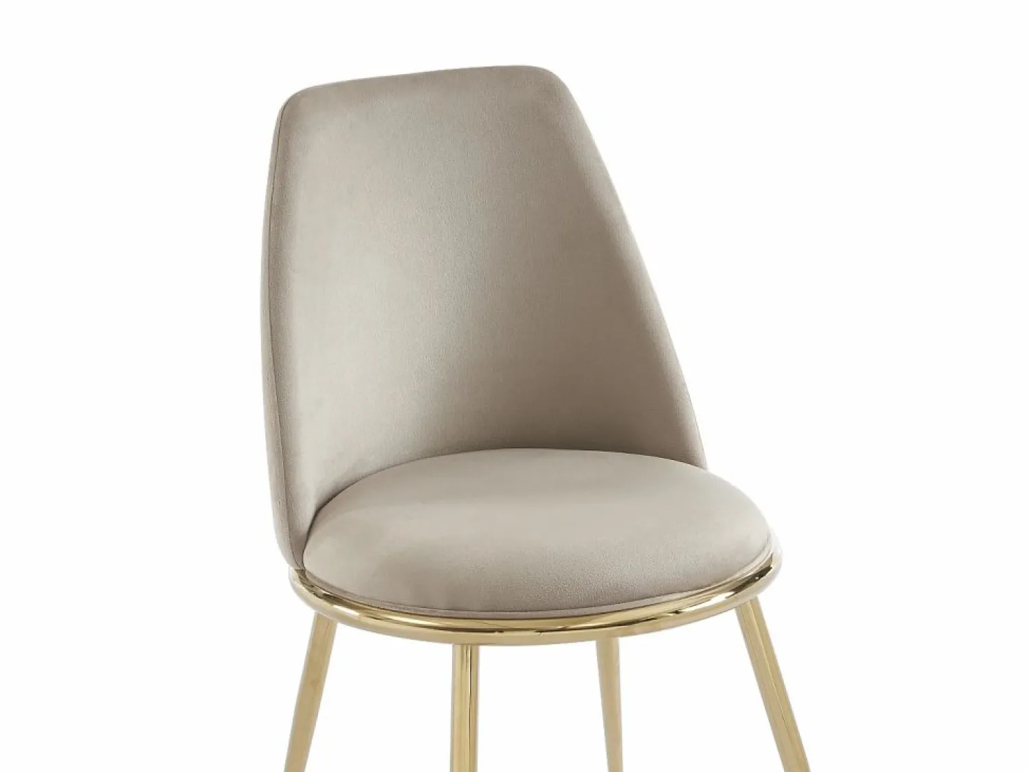 Vente-unique Pack de 6 sillas estilo art déco con carcasa de terciopelo y metal dorado - - NEBINA Beige