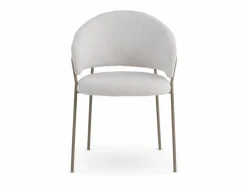 Clearance Pack de 4 sillones tapizados en chenilla color Crema