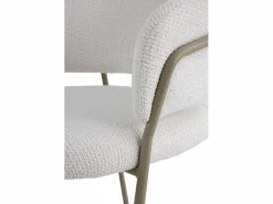 Clearance Pack de 4 sillones tapizados en chenilla color Crema