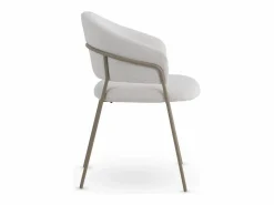 Clearance Pack de 4 sillones tapizados en chenilla color Crema