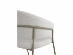 Clearance Pack de 4 sillones tapizados en chenilla color Crema