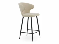 Sale Pack de 2 taburetes tapizados color beig patas metálicas negras Muebles De Bar|Taburete Alto