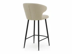 Sale Pack de 2 taburetes tapizados color beig patas metálicas negras Muebles De Bar|Taburete Alto