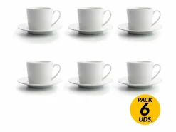 Online Pack de 6 tazas de café Renova Blanca Quid con plato Vajilla|Vajilla