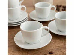 Discount Basic Pack de 6 tazas New Renova Quid con plato porcelana Blanco