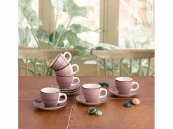Pack de 6 tazas Vita Morning Quid con platillo cerámica 9 cl