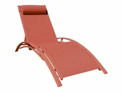 Outlet Pack de 2 tumbonas GALAPAGOS en textileno terracota aluminio terracota Tumbona