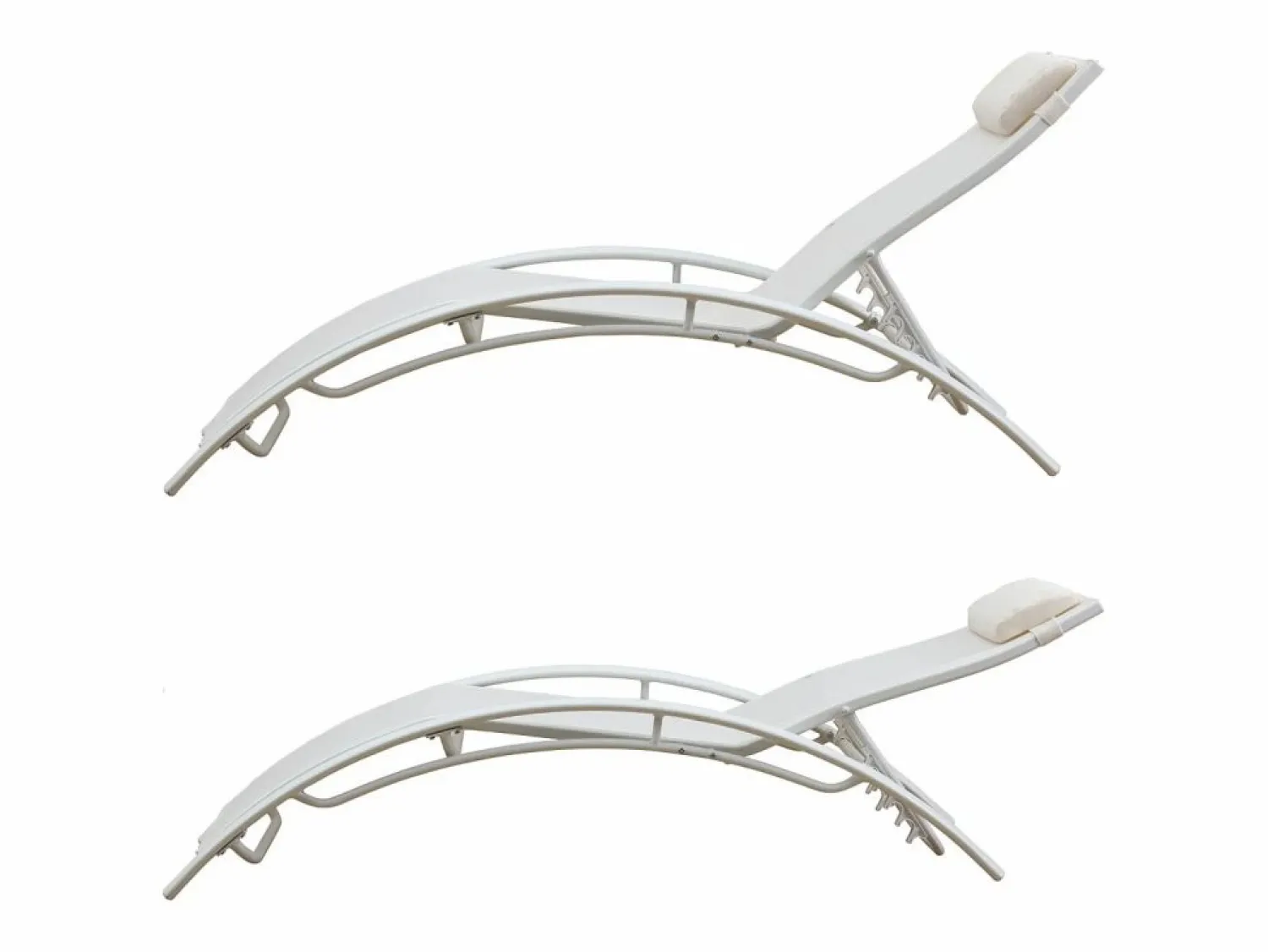 Outlet Happy Garden Pack de 2 tumbonas GALAPAGOS en textileno aluminio Blanco