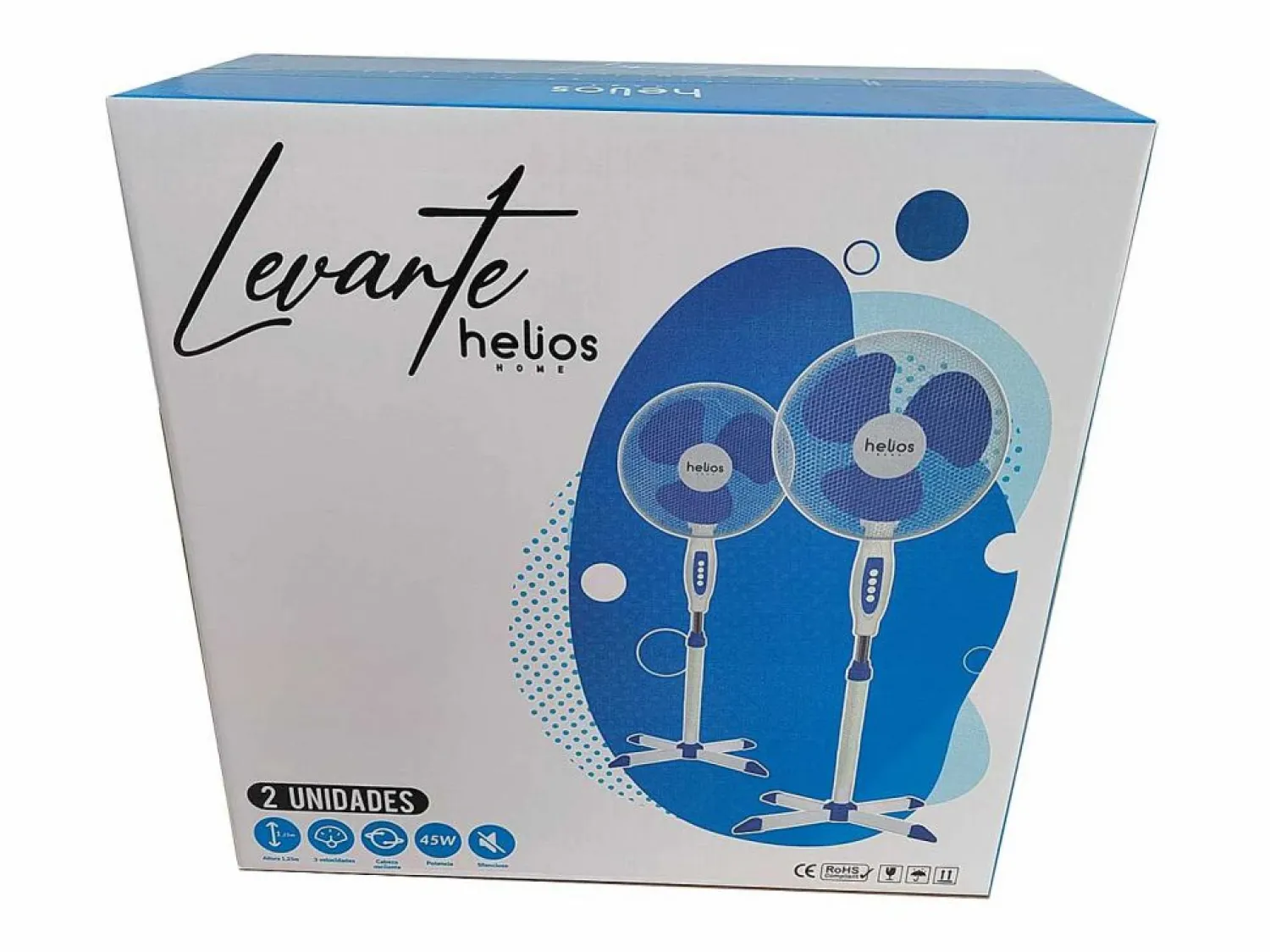 Pack de 2 ventiladores de pie Levante FS-40-A2 Helios Home 16" 45W 125 cm