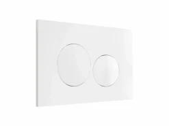 Vente-unique Pack de inodoro flotante en cerámica blanca con bastidor de soporte y placa de activación, CLEMONA