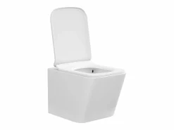 Clearance Vente-unique Pack de inodoro flotante, cerámica mate con bastidor, placa de activación, CLEMONA Blanco