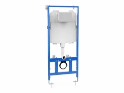Clearance Vente-unique Pack de inodoro flotante, cerámica mate con bastidor, placa de activación, CLEMONA Blanco