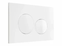 Clearance Vente-unique Pack de inodoro flotante, cerámica mate con bastidor, placa de activación, CLEMONA Blanco