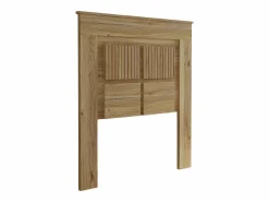 New Pack de Muebles de Dormitorio Habitación Infantil con Cabecero, 1 Mesita de Noche 3 Cajones y Sinfonier en Color Blanco Mate Mauvella Rayas Marru00f3n