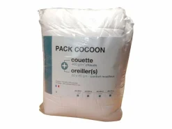 Best Pack de Ropa de Cama de Microfibra Cálida 200x200 cm + 2 Almohadas 60x60 cm Blanco Edredón Nórdico