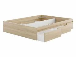 Discount Pack Dormitorio Alba II 150x190: cama, cabezal, 2 mesitas, armario, sinfonier Blanco