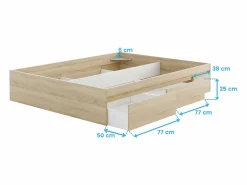 Sale Pack Dormitorio Andy Cama + Cabecero + Mesitas + Cómoda Roble Canadian/Óxido Dormitorio Completo