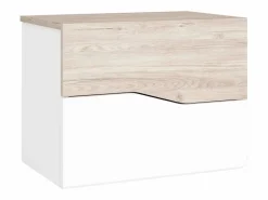 Sale Pack Dormitorio Asimetric Robke Sahara: Cabecero, 2 Mesitas, Cómoda Blanco