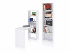 Discount Pack escritorio y estantería Cosmic Plus Blanco Artik (Blanco Mate) Mesa De Ordenador