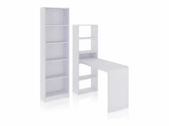 Discount Pack escritorio y estantería Cosmic Plus Blanco Artik (Blanco Mate) Mesa De Ordenador