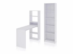 Discount Pack escritorio y estantería Cosmic Plus Blanco Artik (Blanco Mate) Mesa De Ordenador