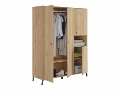 Pack Habitación Matrimonio Clim Industrial: Cabecero, 2 Mesitas, Armario, Cómoda