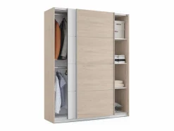 Pack Habitación Onix /Roble: Cama 150 cm, cabecero, mesitas, armario