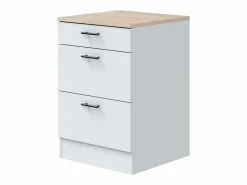 Pack Muebles Cocina Kira 10 Módulos Nórdico Brillo Roble Canadian