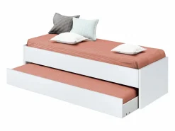 Outlet Pack Muebles Dormitorio Juvenil Tibet Mate (Cama 90 + Armario + Cómoda) Blanco