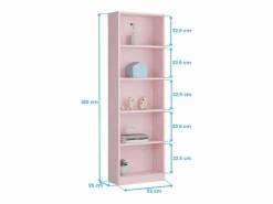 Hot Pack Muebles Juvenil (cama, estante, armario, mesa, estantería) Rosa Multicolor