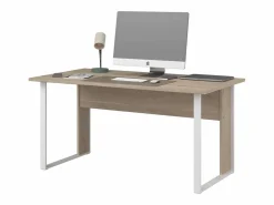 Pack oficina Veltis blanco y madera claro(mesa + cajonera + 2 estanterías) Color natural claro / Blanco