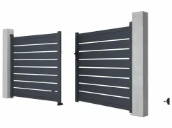 Best Pack portón calado motorizado antracita de aluminio Ancho 350 x Alt. 158 cm PRIMO Portón