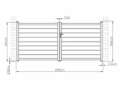 Best Pack portón calado motorizado antracita de aluminio Ancho 350 x Alt. 158 cm PRIMO Portón
