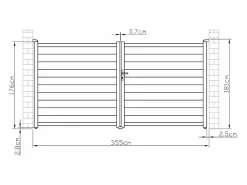Outlet EXPERTLAND Pack portón de aluminio color antracita Ancho 350 x Alt. 173 cm NAZARIO + Motor RIVE Gris antracita