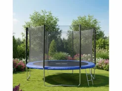 Happy Garden Pack Premium cama elástica de 305cm reversible /verde ADELAÏDE + red de seguridad + escalera + funda + kit de anclaje -